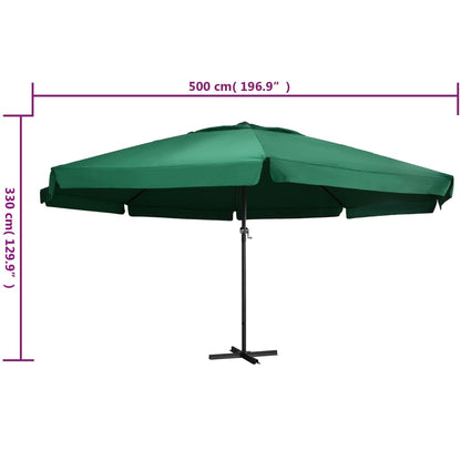 Sonnenschirm mit Aluminium-Mast 600 cm Grün