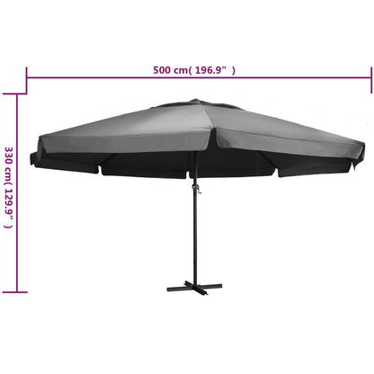 Sonnenschirm mit Aluminium-Mast 600 cm Anthrazit