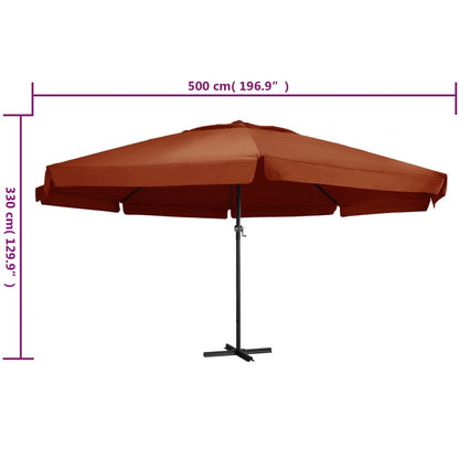 Sonnenschirm Aluminium-Mast 600 cm Terrakotta