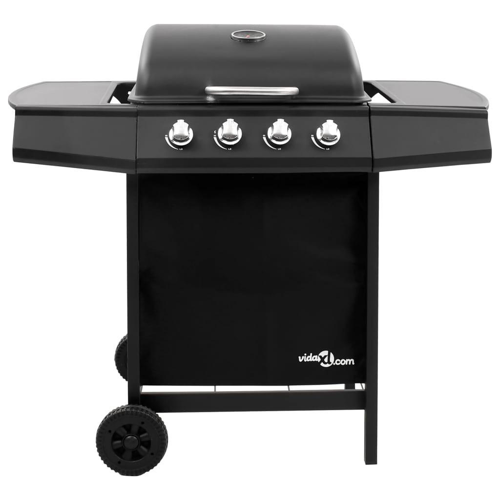 Gasgrill mit 4 Flammen Schwarz