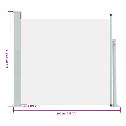 Ausziehbare Seitenmarkise 170×300 cm Creme