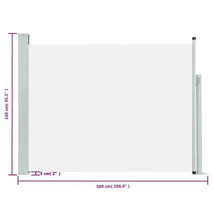 Ausziehbare Seitenmarkise 140×500 cm Creme