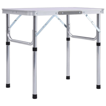 Klappbarer Campingtisch Weiß Aluminium 60x45 cm