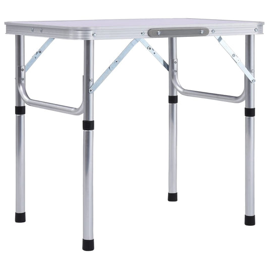 Klappbarer Campingtisch Weiß Aluminium 60x45 cm