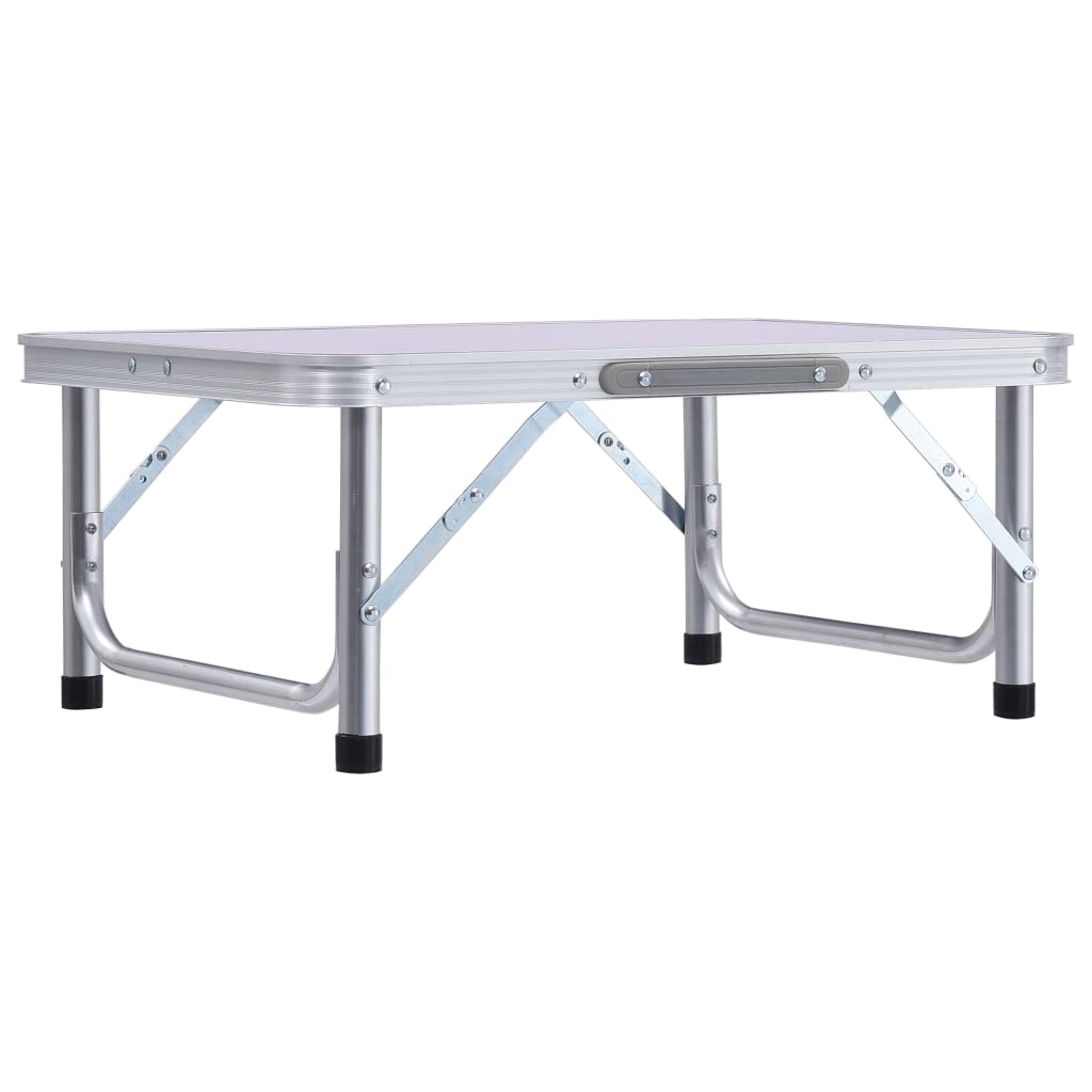 Klappbarer Campingtisch Weiß Aluminium 60x45 cm