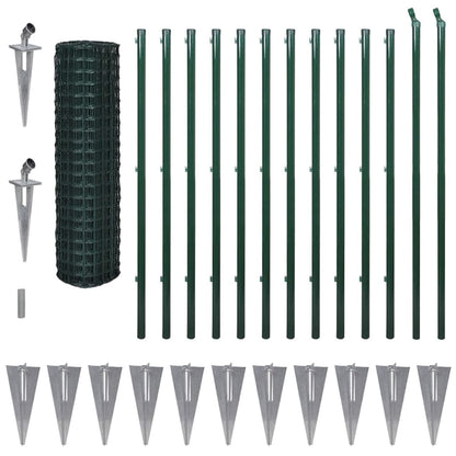 Eurozaun Stahl 25 x 1,7 m Grün