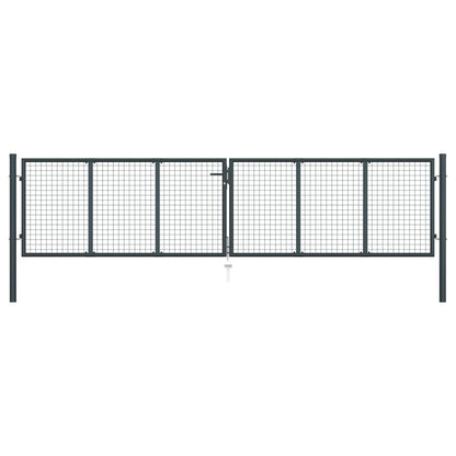 Mesh-Gartentor Verzinkter Stahl 400 x 125 cm Grau