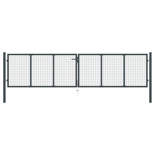 Mesh-Gartentor Verzinkter Stahl 400 x 125 cm Grau