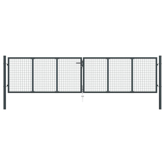 Mesh-Gartentor Verzinkter Stahl 400 x 150 cm Grau