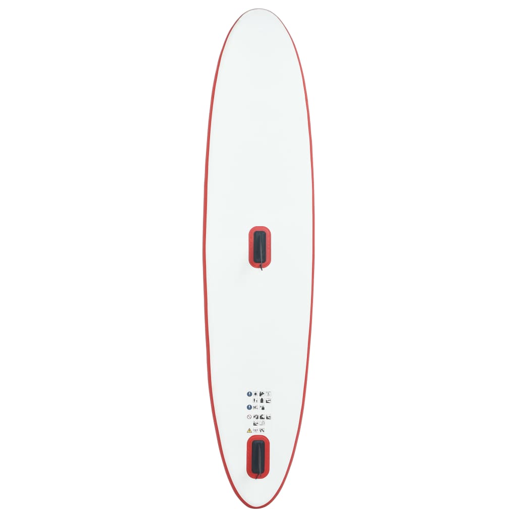 Aufblasbares SUP-Board mit Segel Set Rot und Weiß