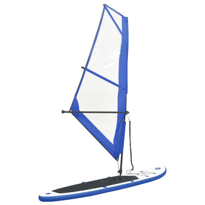 Aufblasbares SUP-Board mit Segel Set Blau und Weiß