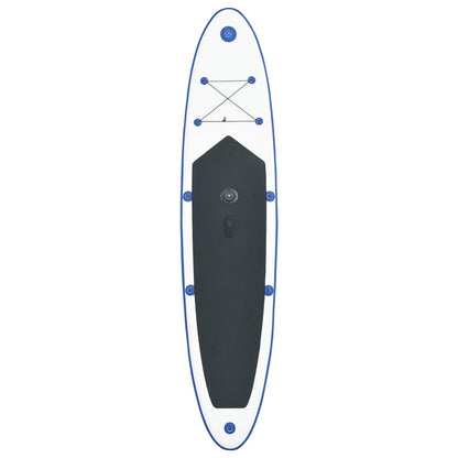 Aufblasbares SUP-Board mit Segel Set Blau und Weiß