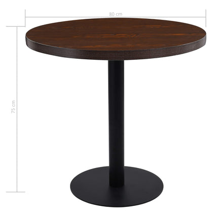 Bistrotisch Dunkelbraun 80 cm MDF