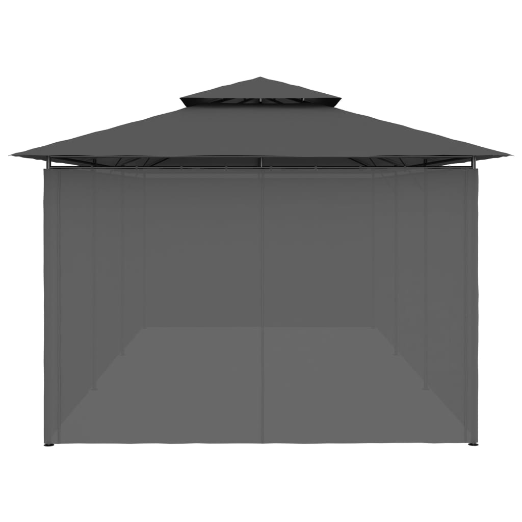 Pavillon mit Vorhängen 600x298x270 cm Anthrazit