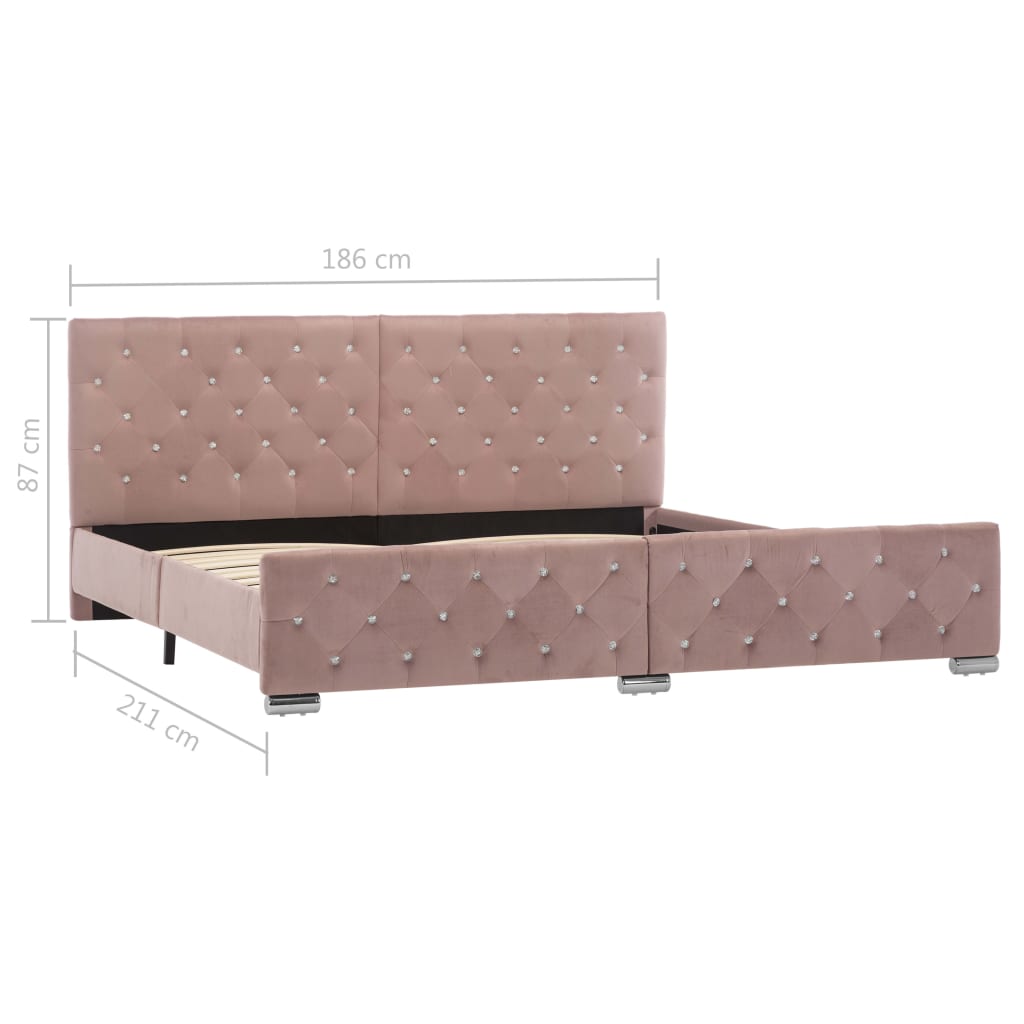 Bettgestell Rosa Samt 180x200 cm