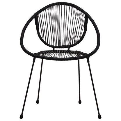 Gartenstühle 2 Stk. PVC Rattan Schwarz