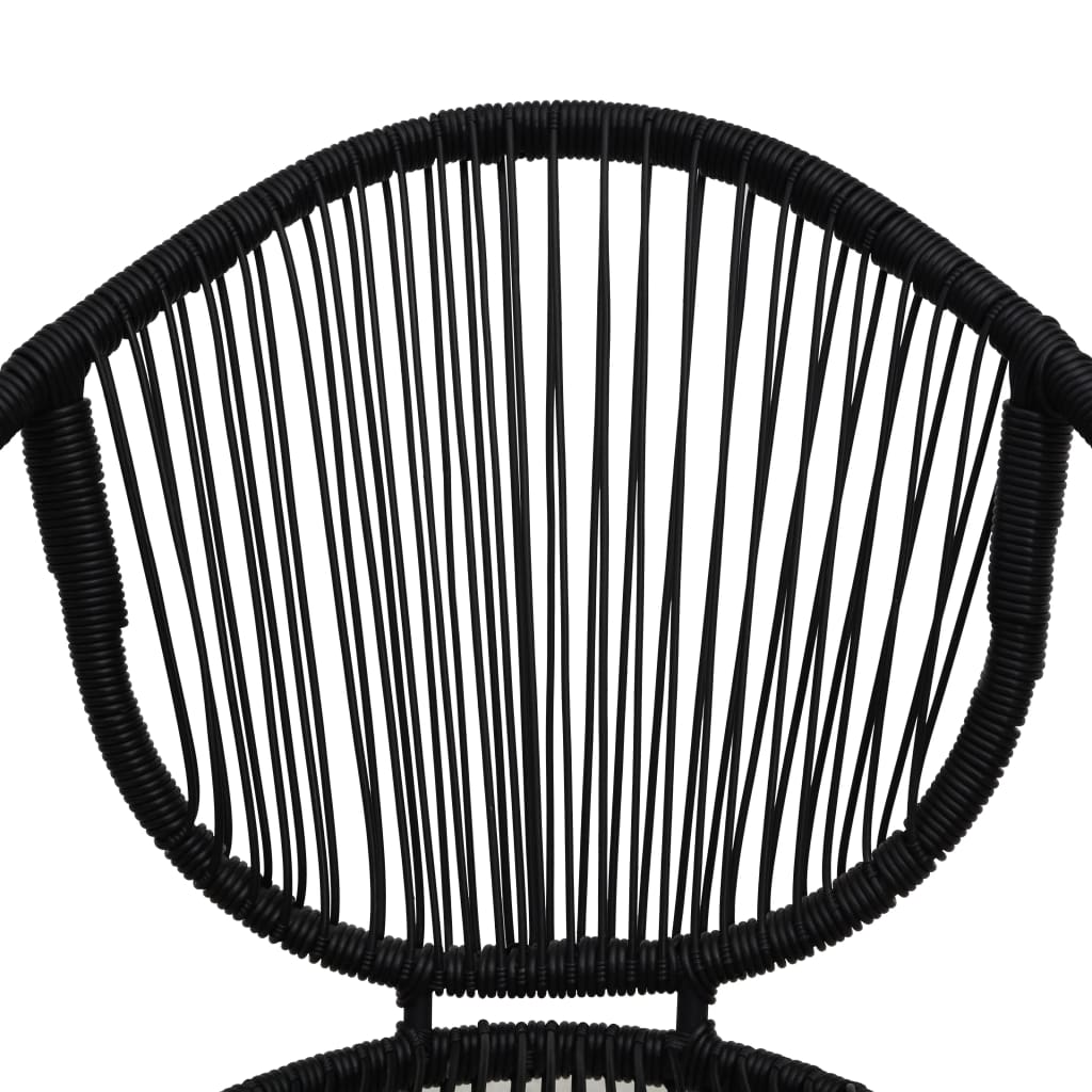 Gartenstühle 2 Stk. PVC Rattan Schwarz