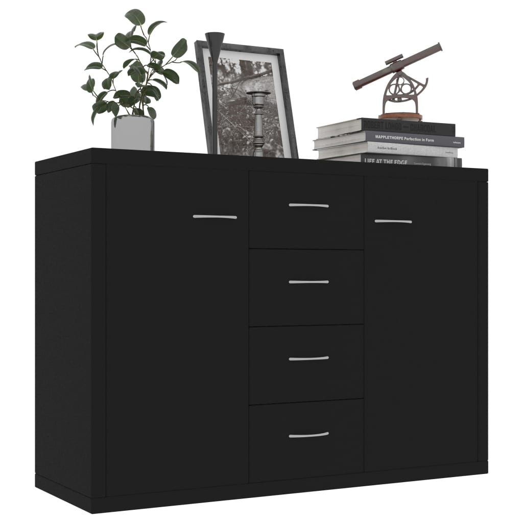 Sideboard Schwarz 88x30x65 cm Holzwerkstoff