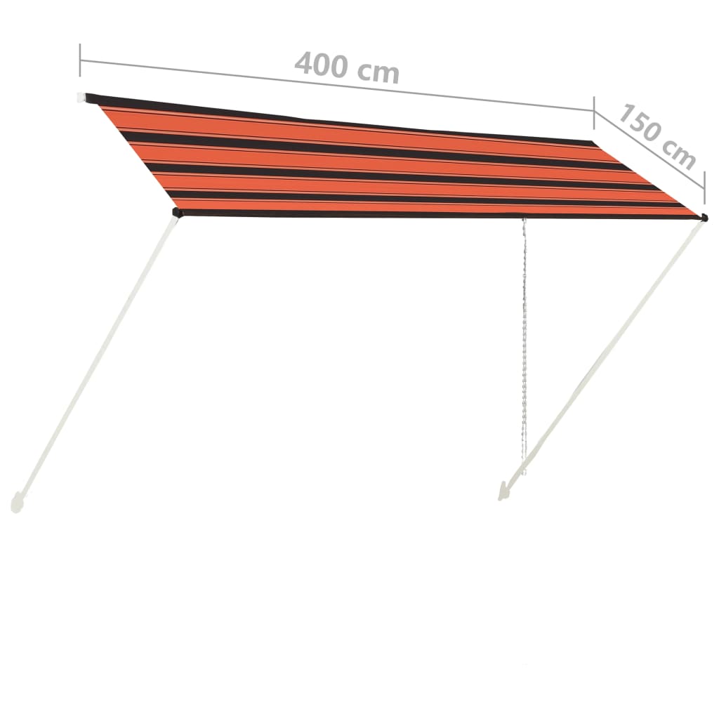 Einziehbare Markise 400×150 cm Orange und Braun