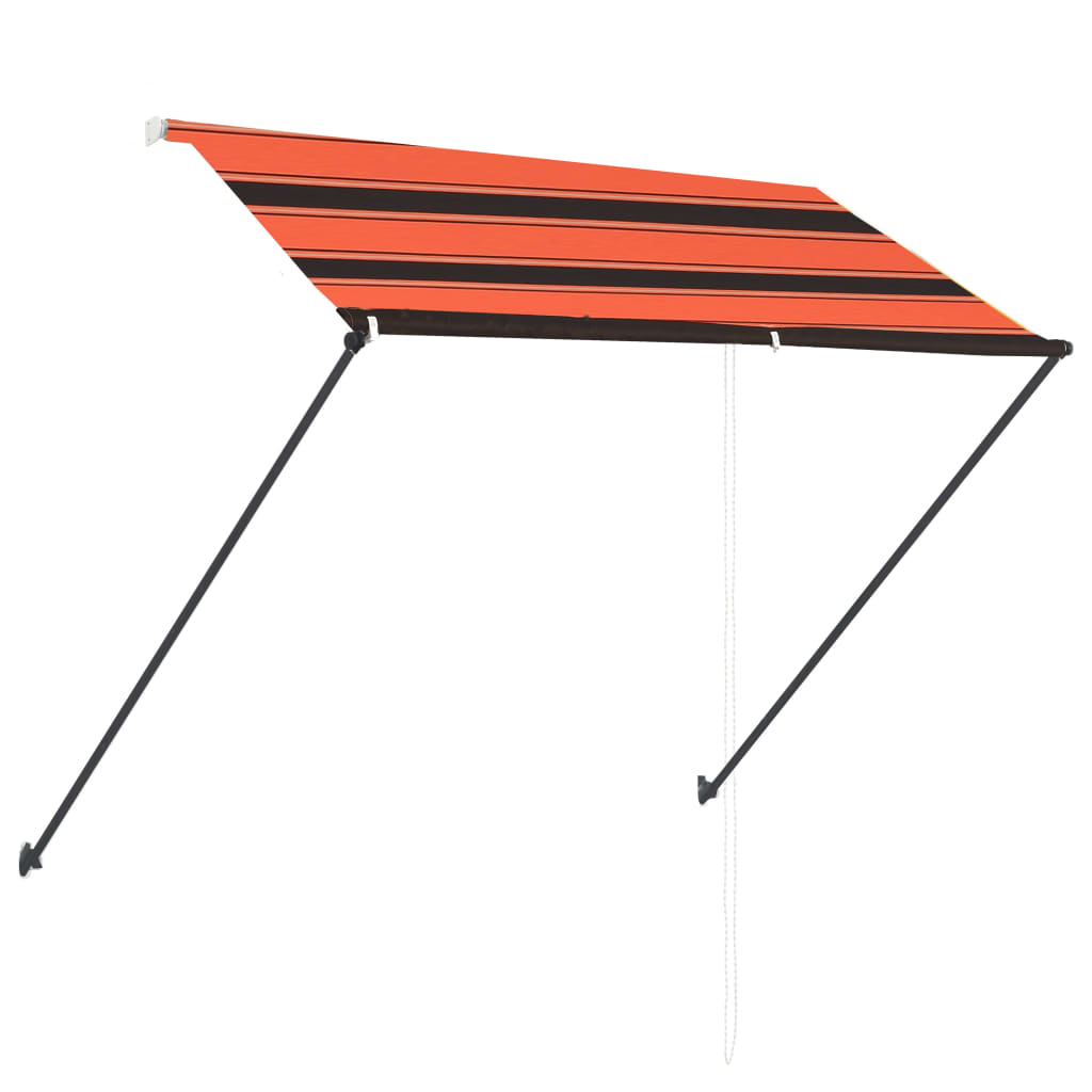 Einziehbare Markise mit LED 250×150 cm Orange und Braun