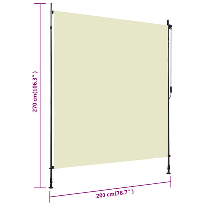 Außenrollo 200 x 270 cm Creme