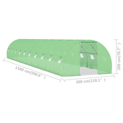 Gewächshaus 45 m² 15x3x2 m