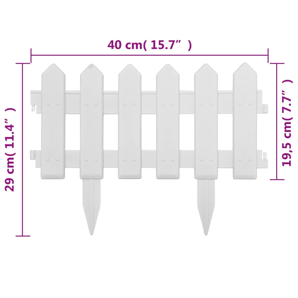 Rasenkanten 25 Stk. Weiß 10 m PP