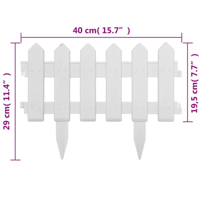 Rasenkanten 25 Stk. Weiß 10 m PP