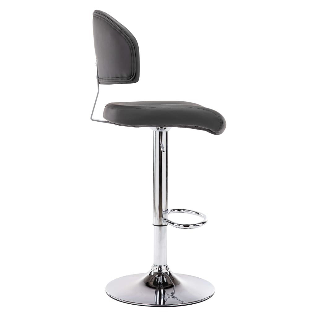 Barhocker 2 Stk. Grau Kunstleder