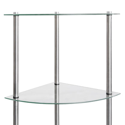 Regal mit 6 Ablagen Transparent 30x30x160 cm Hartglas