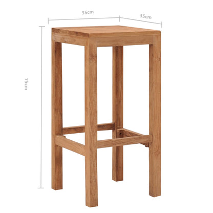 Barhocker 2 Stk. Massivholz Teak