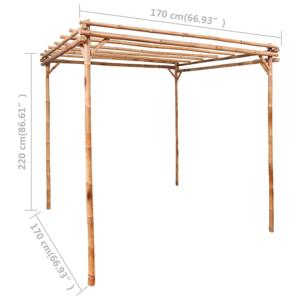 Pergola Bambus 170×170×220 cm