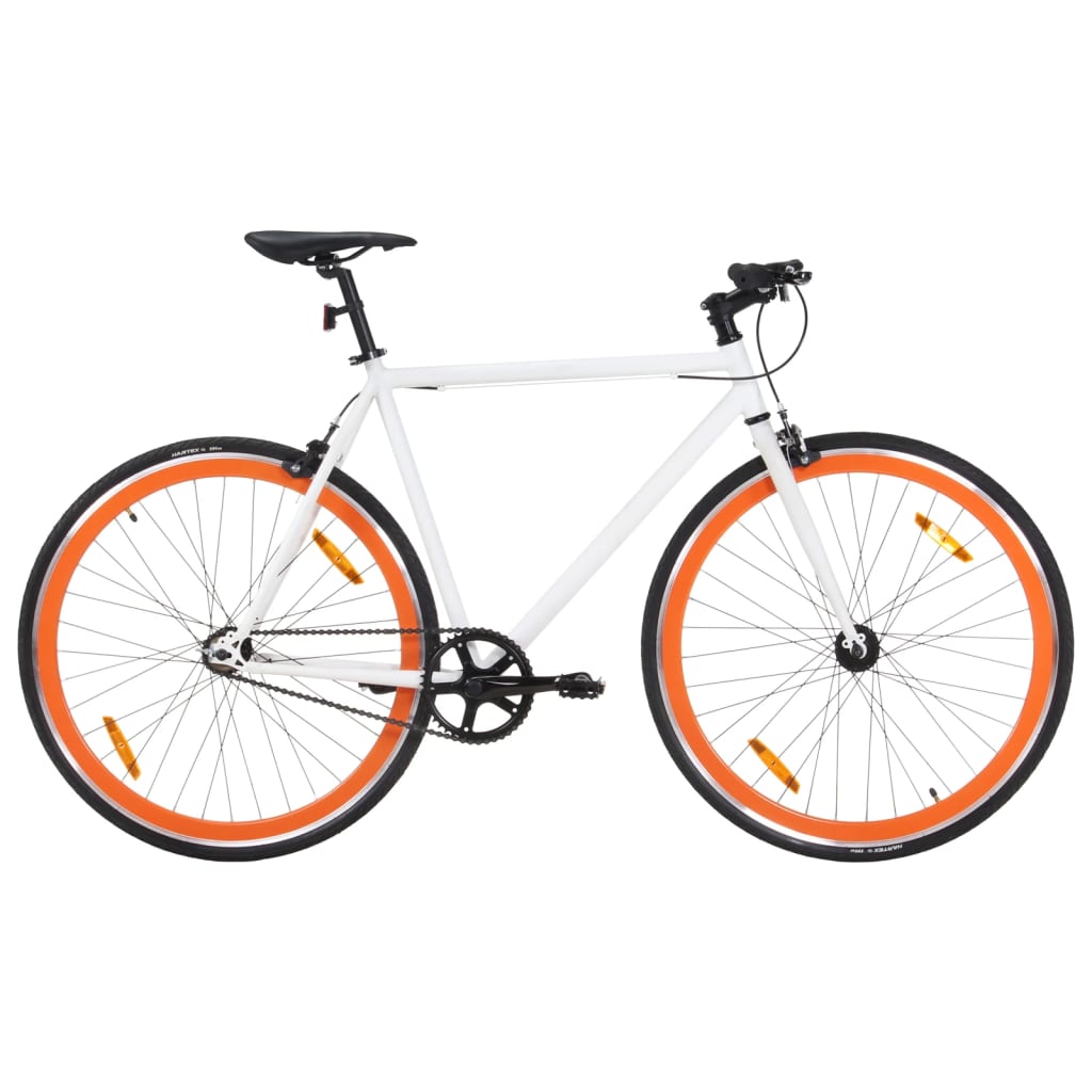 Fahrrad mit Festem Gang Weiß und Orange 700c 51 cm