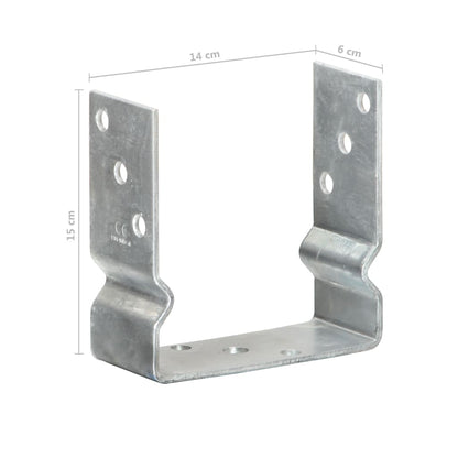 Pfostenträger 2 Stk. Silbern 14×6×15 cm Verzinkter Stahl