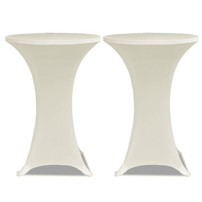 Stehtischhussen 4 Stk. Ø 60 cm Creme Stretch