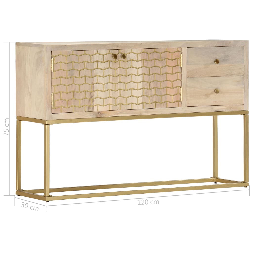 Sideboard Golden 120x30x75 cm Massivholz Mango