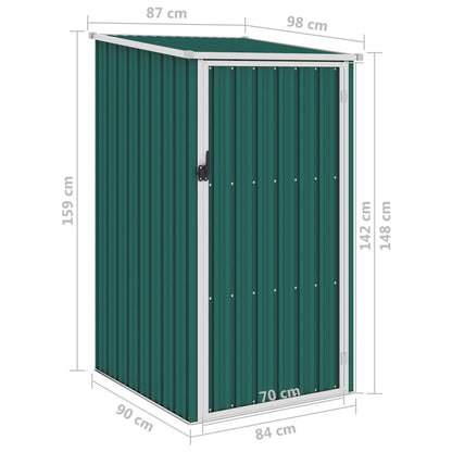 Gerätehaus Grün 87x98x159 cm Verzinkter Stahl