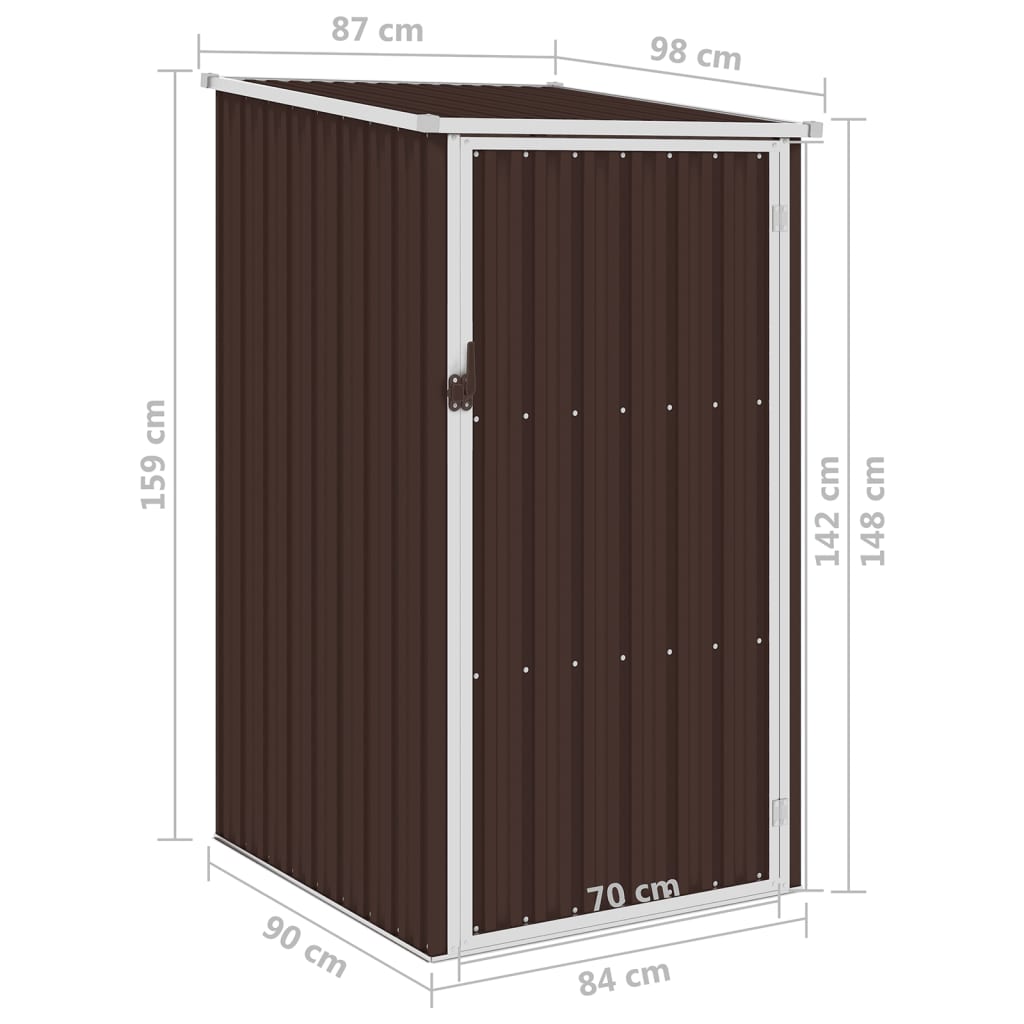 Gerätehaus Braun 87x98x159 cm Verzinkter Stahl