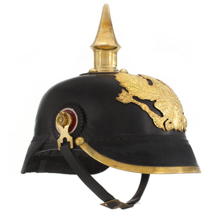 Preußische Pickelhaube Antik Replik für LARP Schwarz Stahl