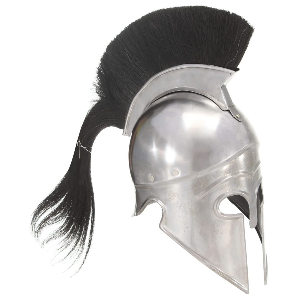 Griechischer Krieger-Helm Antik Replik LARP Silbern Stahl