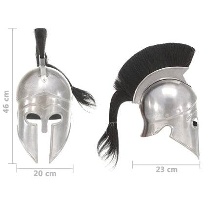 Griechischer Krieger-Helm Antik Replik LARP Silbern Stahl