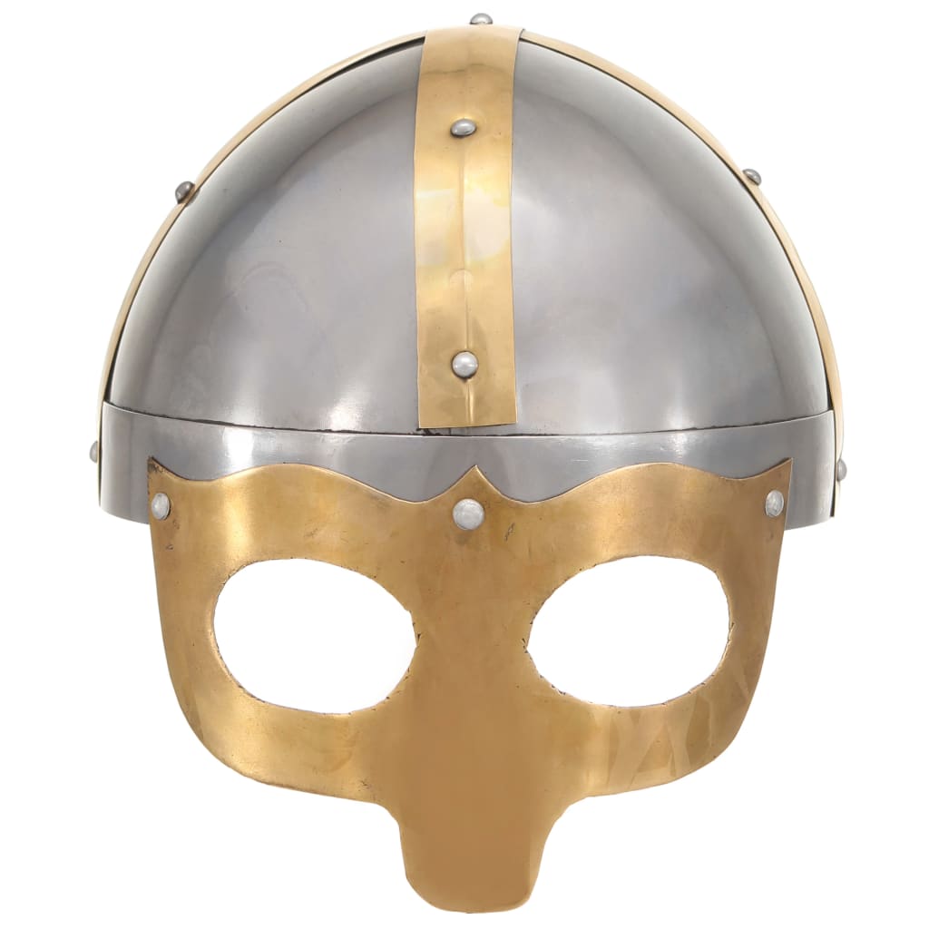 Wikinger-Helm Antik Replik LARP Silbern Stahl