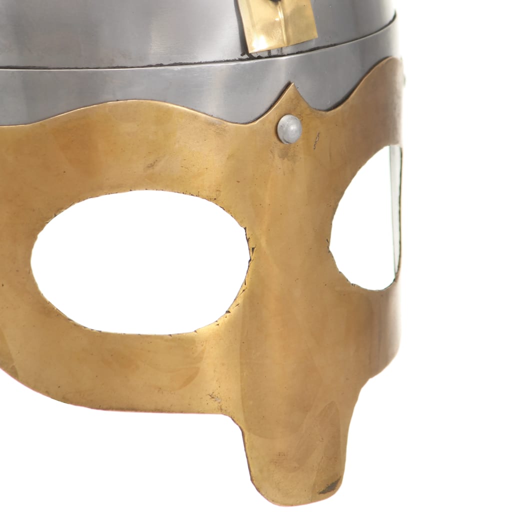 Wikinger-Helm Antik Replik LARP Silbern Stahl