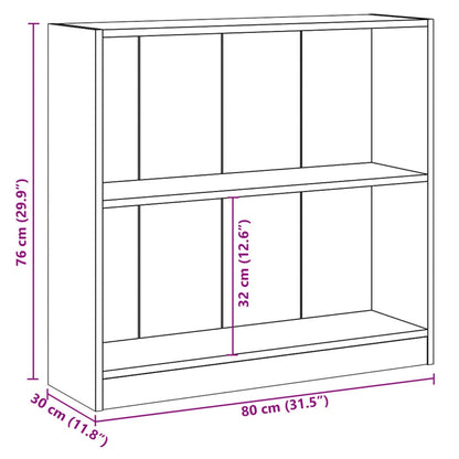 Bücherregal Schwarz 80x24x75 cm Holzwerkstoff