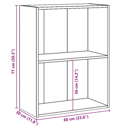 Bücherregal 2 Fächer Sonoma-Eiche 60x30x76,5 cm Holzwerkstoff