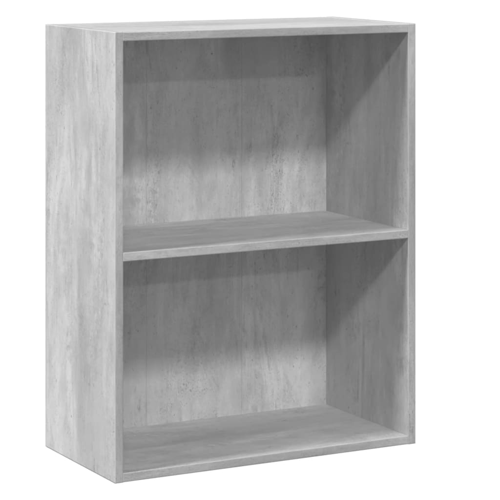 Bücherregal 2 Fächer Betongrau 60x30x76,5 cm Holzwerkstoff