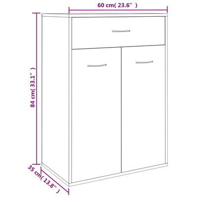 Schuhschrank Betongrau 60x35x84 cm Holzwerkstoff