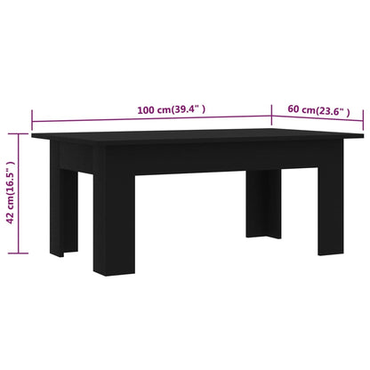 Couchtisch Schwarz 100x60x42 cm Holzwerkstoff