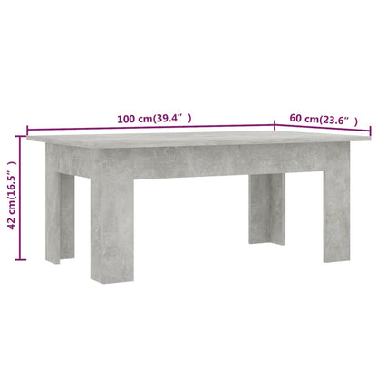 Couchtisch Betongrau 100x60x42 cm Holzwerkstoff