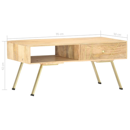 Couchtisch 95x50x42 cm Massivholz Mango